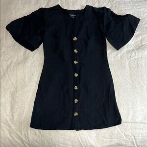 Topshop Elegant Linen Black Dress sz 4